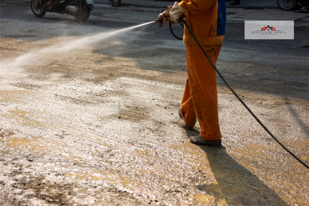 man with hose