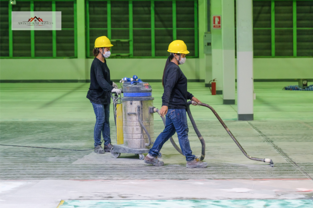 two ladies cleaning