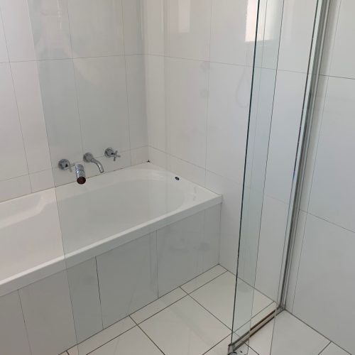 After bathroom shower glass cleaning